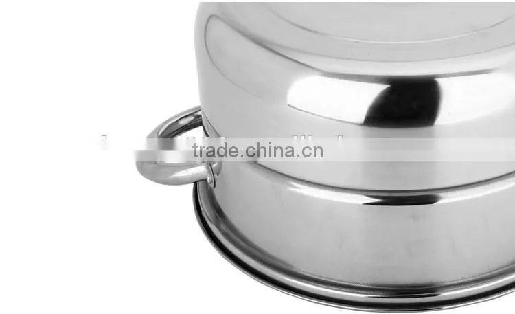 stainless steel capsule bottom 3layers high steamer pot with glass lid/ kitchen cookware