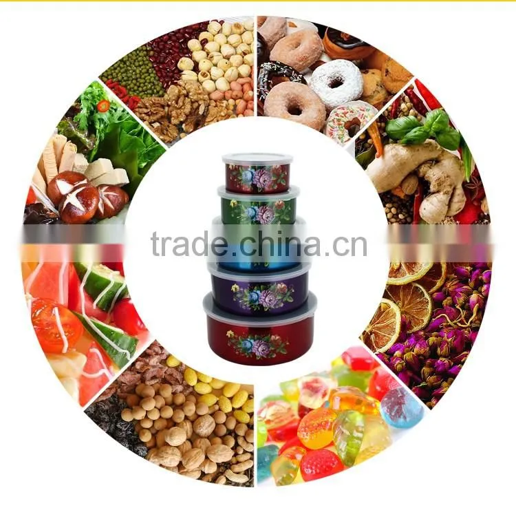 Factory Indan kitcheware colorful stainless steel food containers set with lid