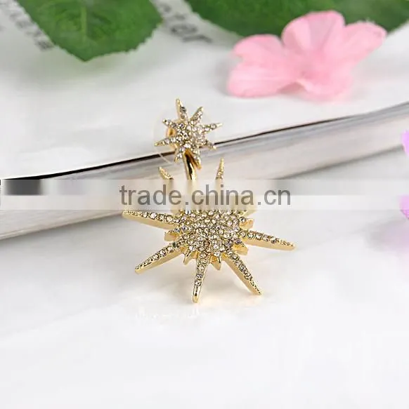 wholesale simple designs 18k gold flower stud earring models