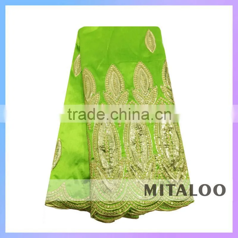 Mitaloo MGP0039 Embroidery Polyester Fabric With Sequins Aso Ebi George Fabric