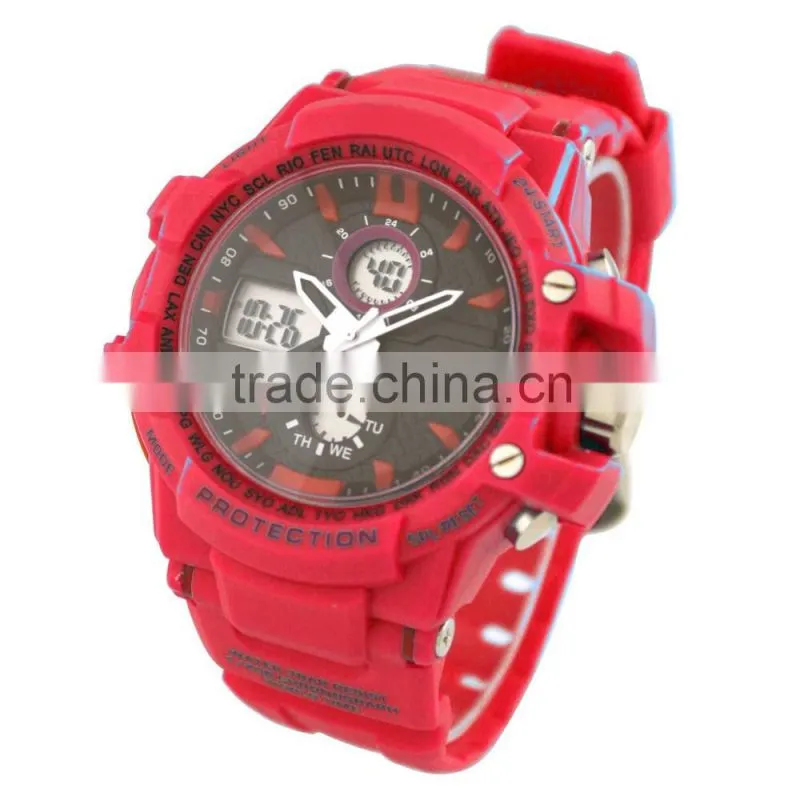 LP1370 Hot product pantone color pu strap dual time vogue watch