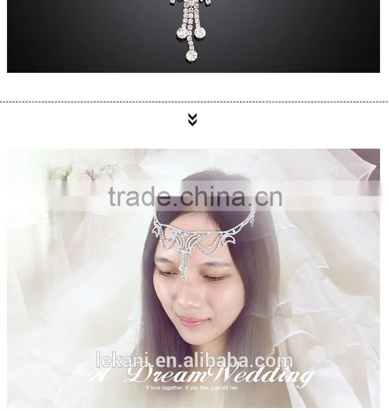 Extravagant Valentine's Day Gift Crystal Girlfriend Hair Head Piece Chain