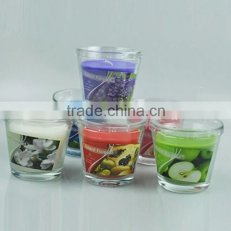 Frosted round scented candle in glass jar/aroma candle/perfume candle