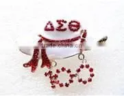 Wholesale vnistar rhinestone lady's hat shape brooch with delta sigma theta 100 sorority 2016 mascot lapel
