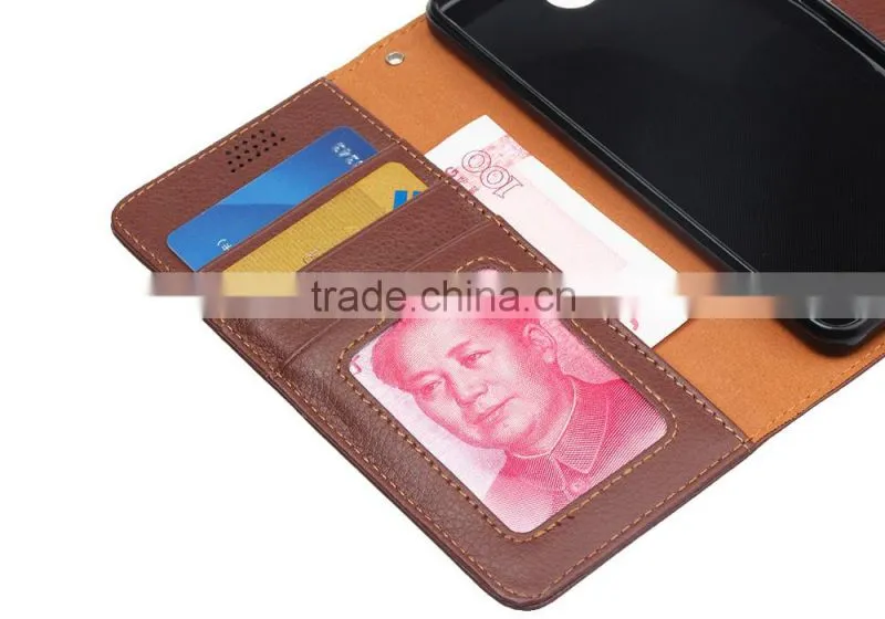 Luxury Litchi Grain Case for NOKIA 650 PU Leather Wallet Cover with Card Holder Stand Case TB-0096