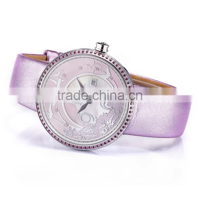 2015 cheap custom logo fashion lady watch with multi color