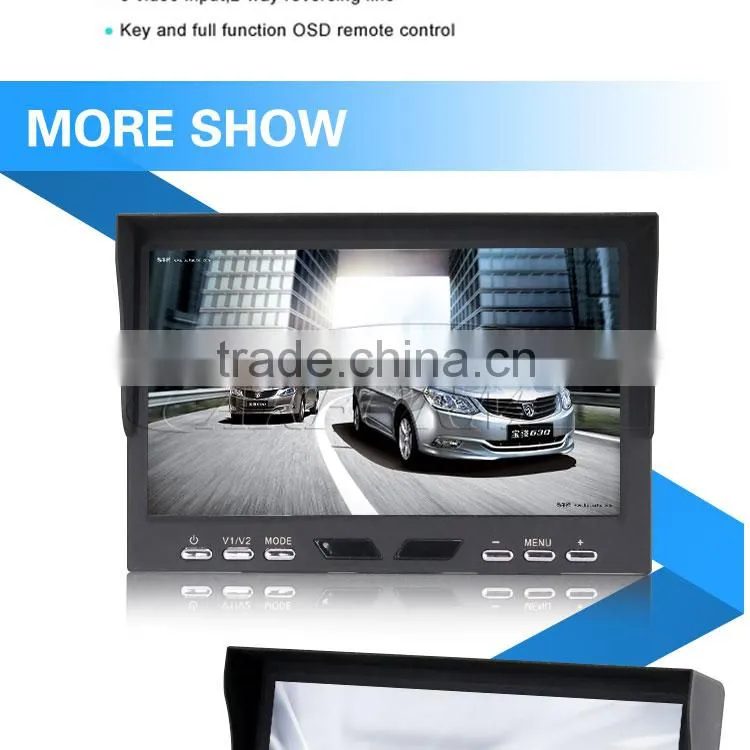 7 inch car lcd monitor with 12v dc input for bus and truck