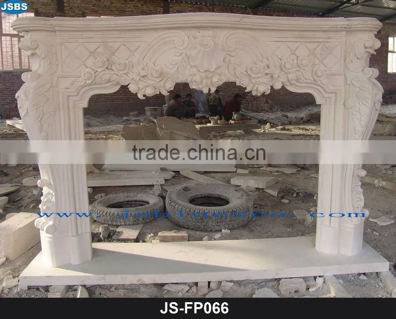 Strong white marble fireplace