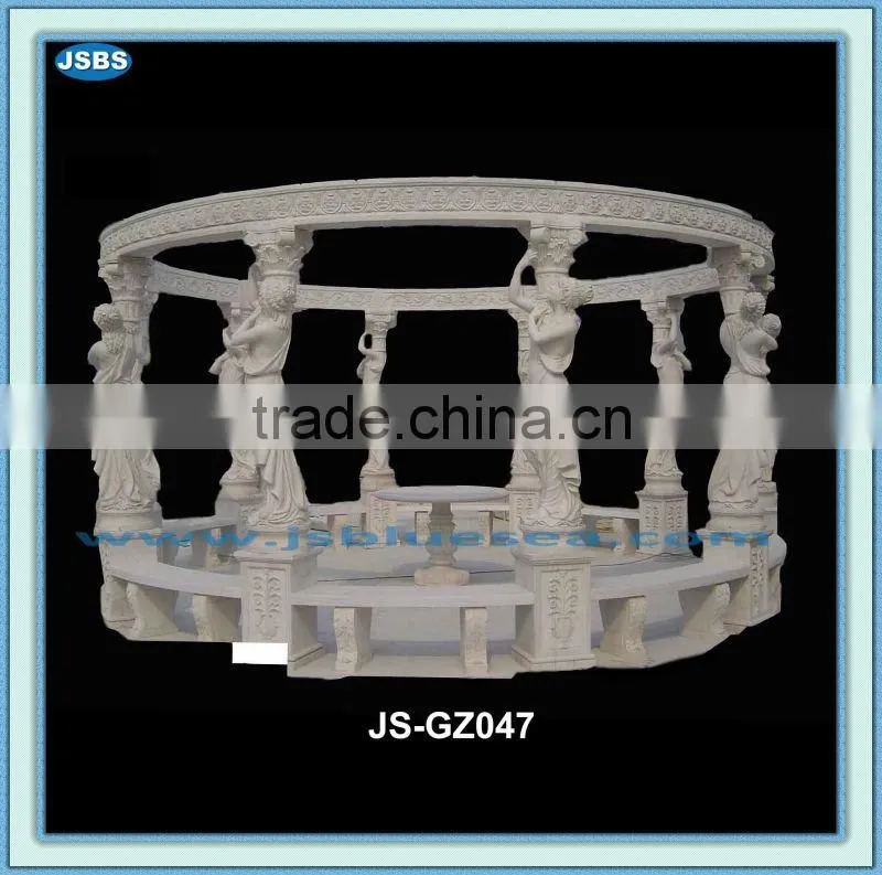 white natural stone western luxury garden gazebo