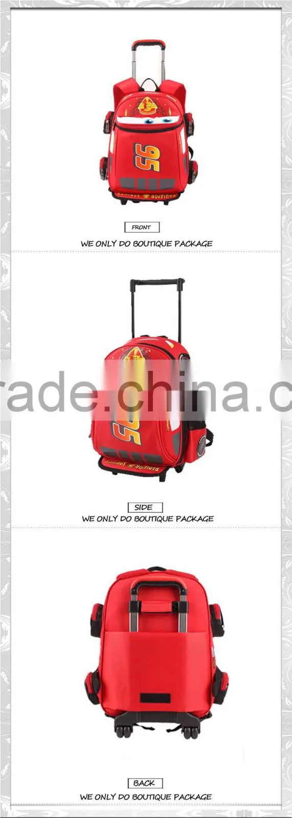 XF B-050 children outdoor backpack red car backpack with trolley