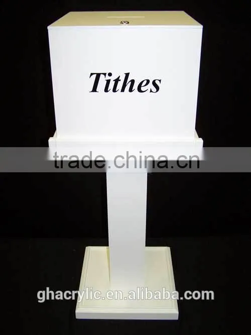 Acrylic donation box with lock,custom boxes with logo and lock