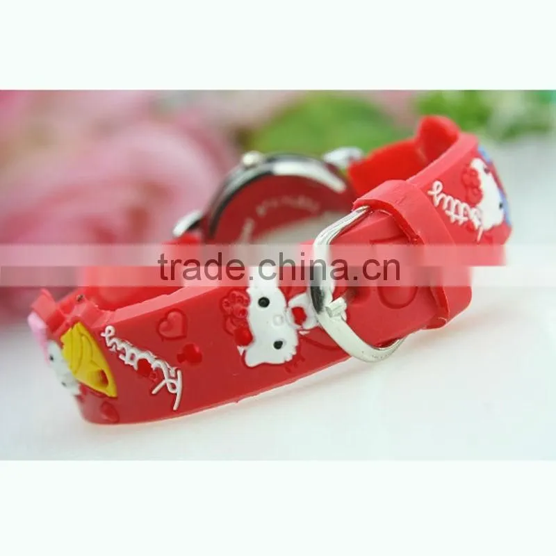 Adorable child's timepieces, hello kitty face girl's watch, popular vogue 3D silicone strap kid's watch