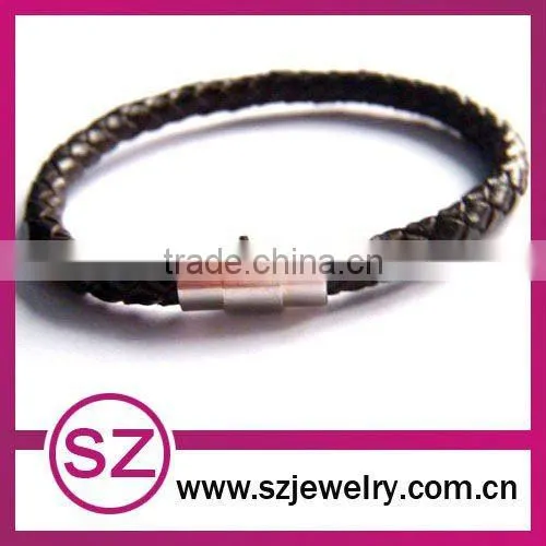 pub0036 new fashion leather wrap magnetic clasp bracelet