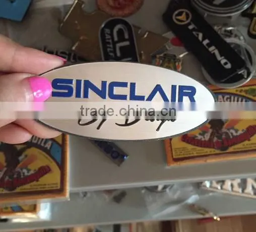 Custom Aluminum sticker metal badge nameplate brushed aluminium badge
