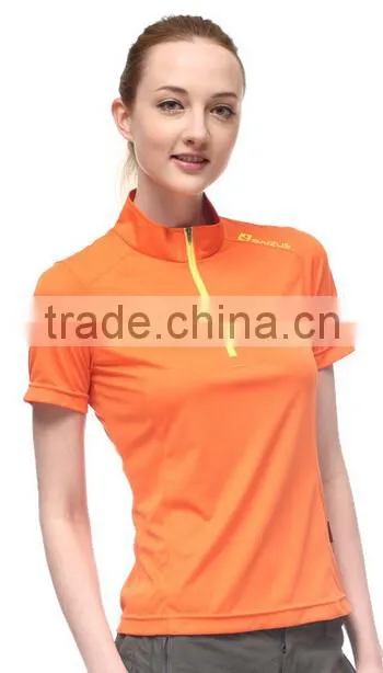 polyester short sleeve dry fit half zipper latest style shirt