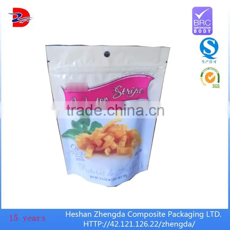resealable aluminum foil plastic packaging bags for health food with zipper