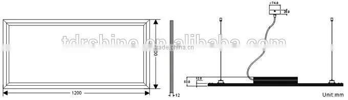 300x1200 60W led panel light