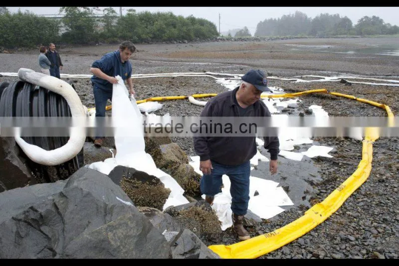 Oil and Fuel Absorbent Marine Boom With Snap Hook Join-20cmx3m
