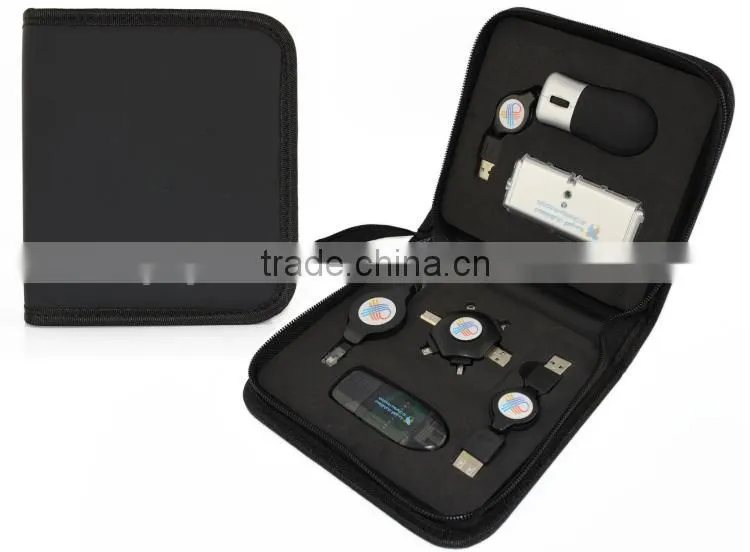 Customized 2015 New Power Bank +Scree Touch Pen+USB Flash Drive Travel Gift Kit