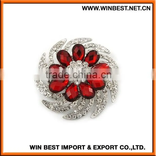 2015 New design flower rhinestone brooch, metal brooch,flower brooch
