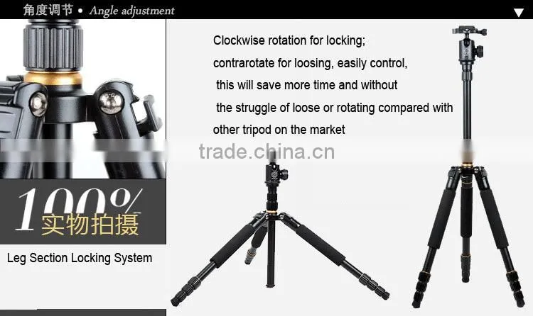 Portable BEIKE Q-999S safety aluminum Camera Tripod Monnopod
