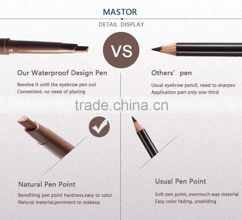 Mastor persistent makeup manual pen eyebrow pencil