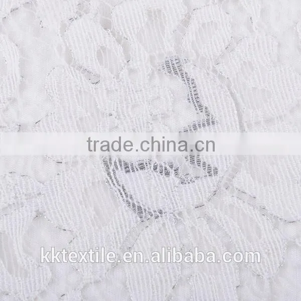 New arrival 100% cotton white rose for ladies dress lace fabric white lace fabric