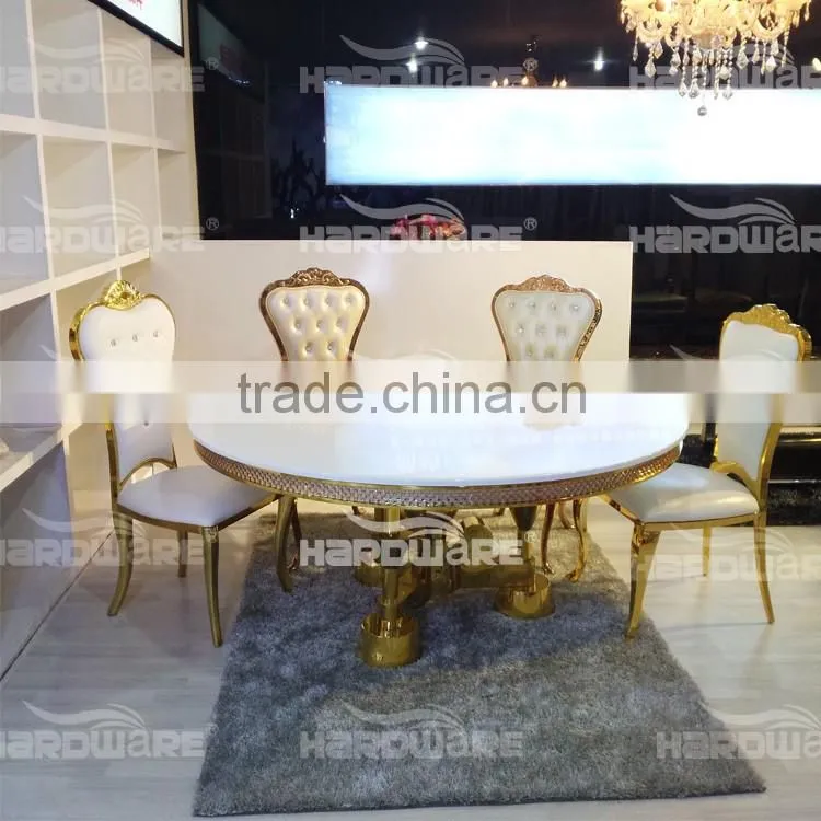 luxury bast quality golden mdf top round wedding table