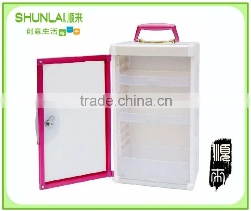 Plastic storage cabinet with drawer