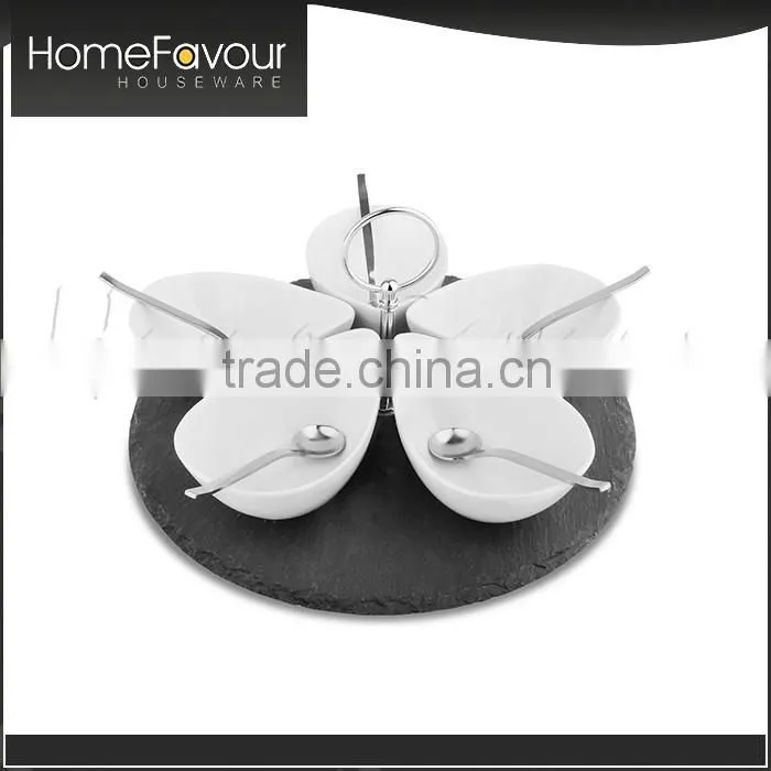 Reputable Factory Cheap Price Slate With SS Handle 7pcs Tapas Set