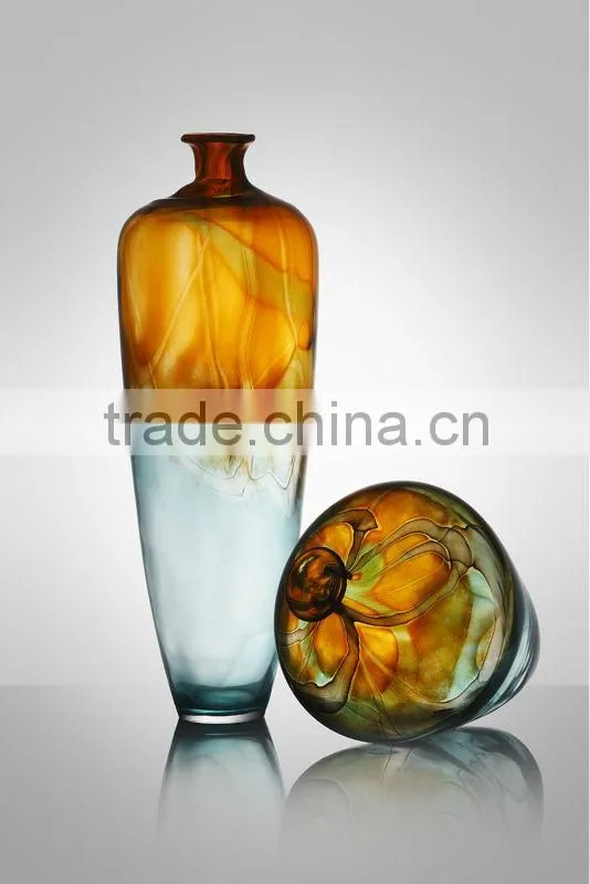 Hand-made Colored Glass Flower Vases