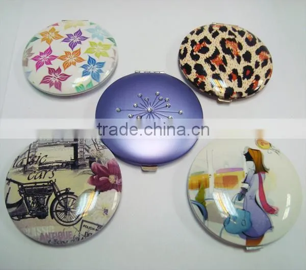 Square aluminum mini compact mirror with double sides