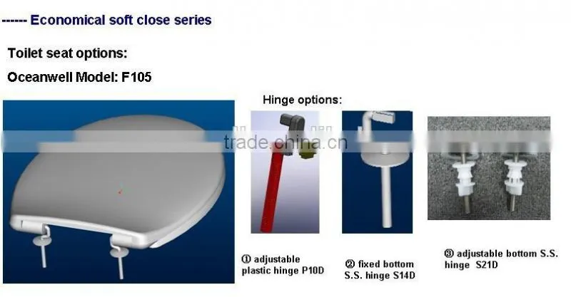 Bathroom Toilet seat cover with soft close function fits most WC pans