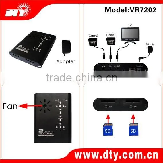 2ch D1 mini sd card mobile dvr