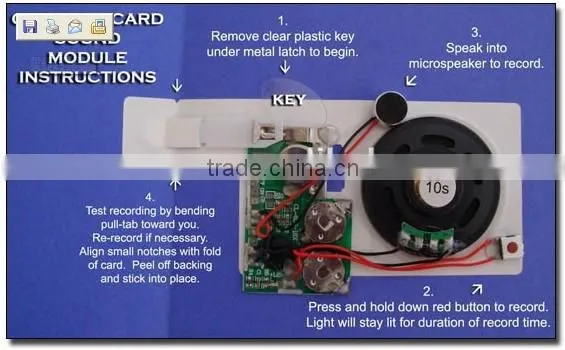 Customized Recording Sound Module /Voice Recording Sound Chip For Greeting Cards And Toys