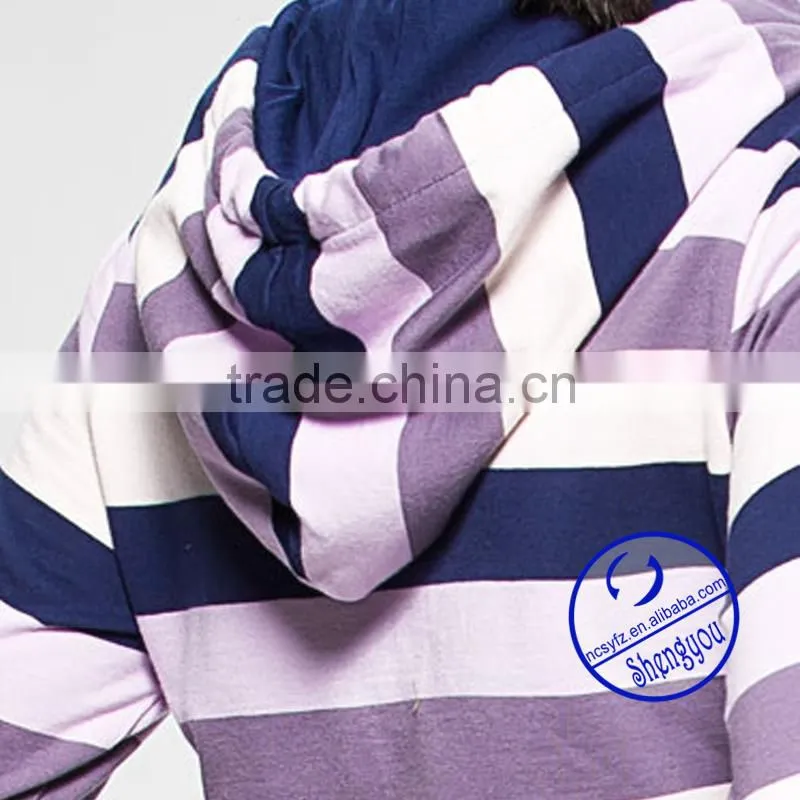 China high quality custom women yarn dyed hoodies sweatshirts