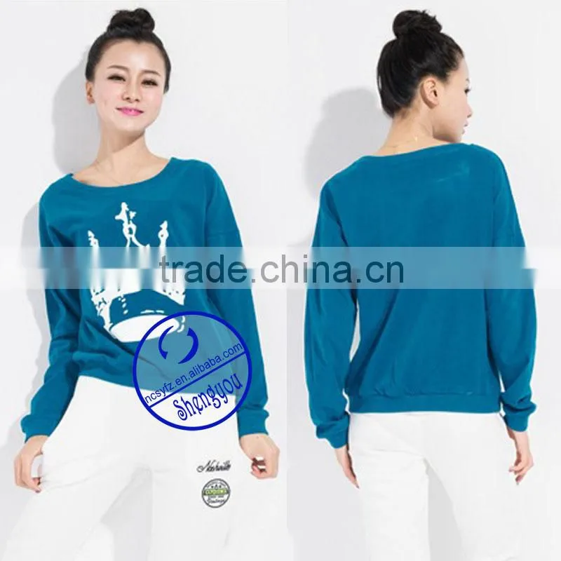 Wholesale custom women's crewneck hoodies sweatshirts with printing