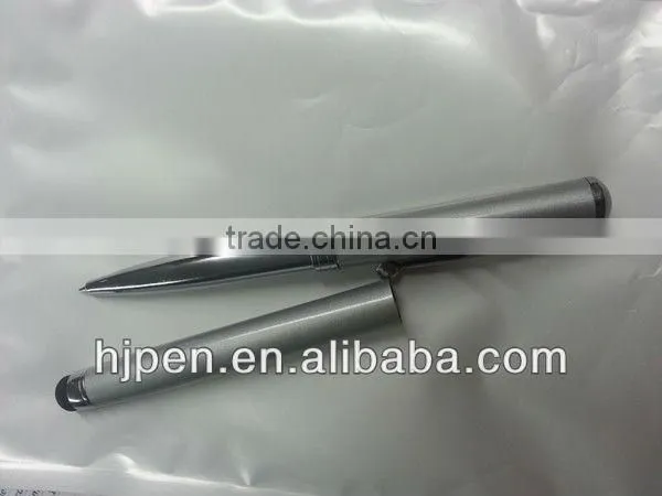 High Quality White Metal Touch Pen Led Light Pen Multifunction Pen