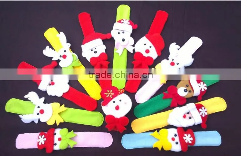 MLCB04 Christmas gift beer with christma hat slap bracelet