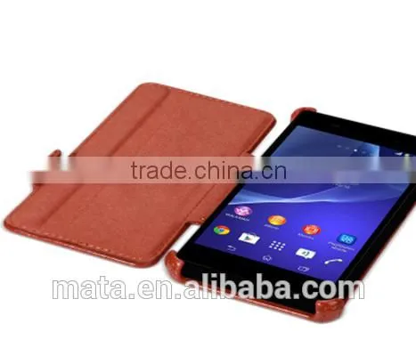 Factory Direct Selling Stand Function PU Leather Case For Sony Xperia Z2