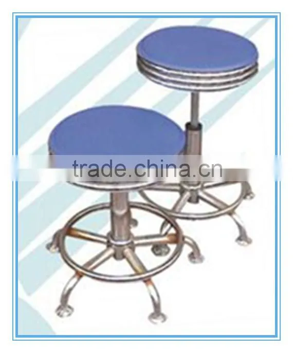 stainless steel rolling leather bar stool