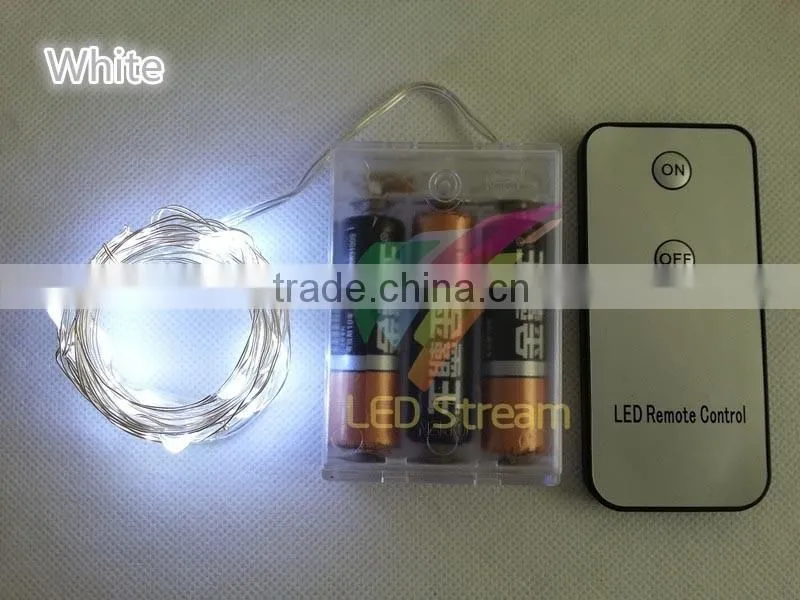 Brand New Remote Control 3M 30Led Mini Silver Color Copper Wire String Lights For Christmas Wedding Party
