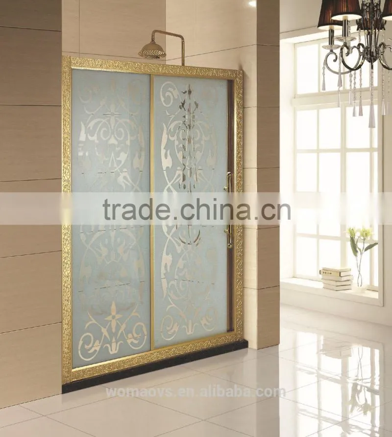 Y104 6/8mm Superior Aluminum sliding door gold whole shower room