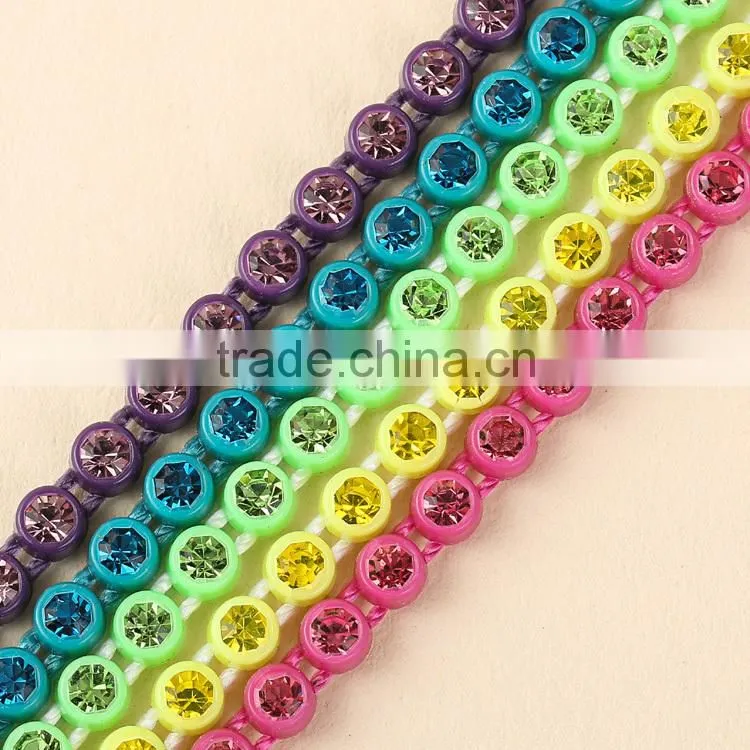 3mm rhinestone trim Plastic For Wedding Dress