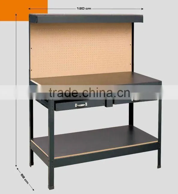 New Two Drawers Workbench Steel Worktable Station