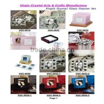 Crystal heart glass coaster with baby photo insert for birthday party decorations