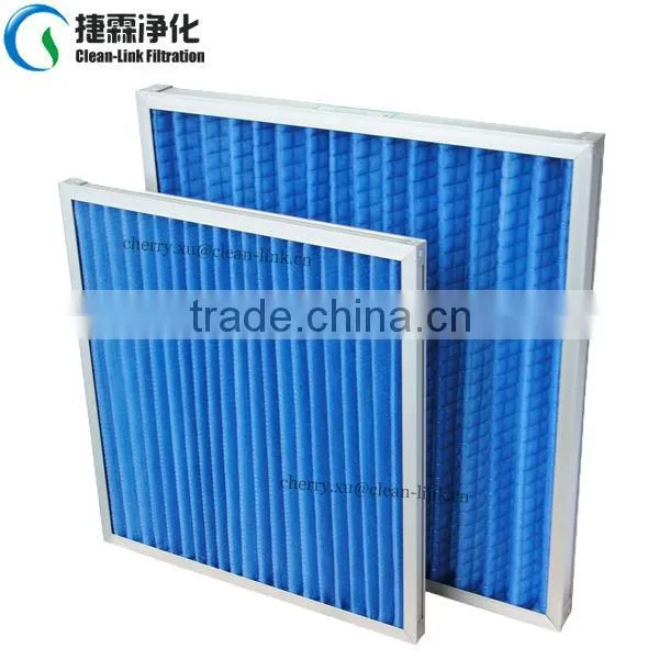 Supplier Aluminum Frame Synthetic Fibre Pleated Panel Air Filters
