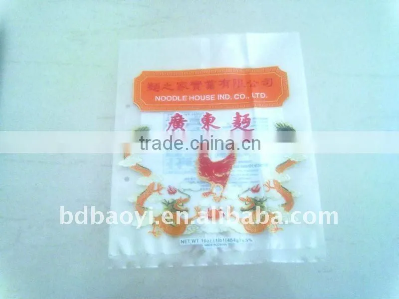 Three side seal noodles plastic packing bags