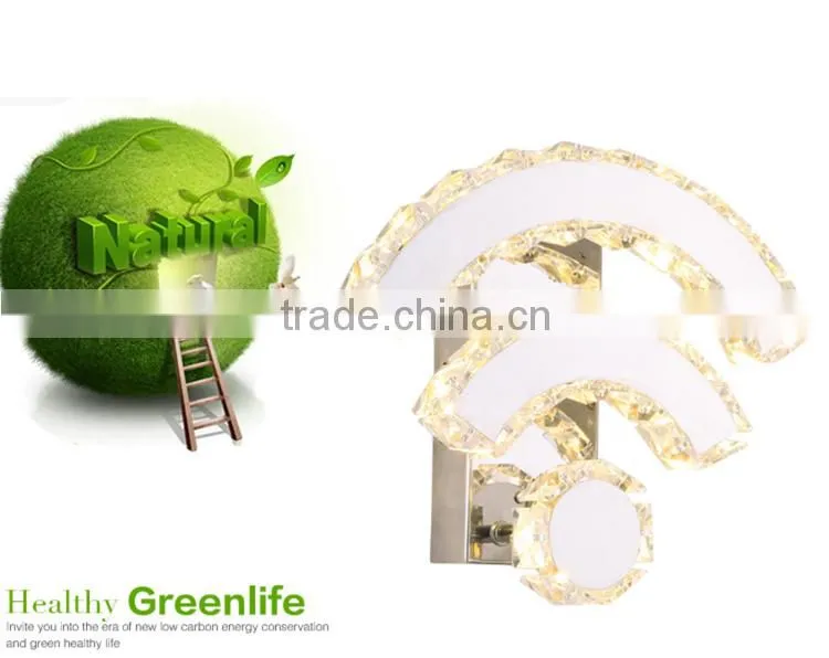 Wifi Design 220V LED Wall Lights K9 Crystal Decorative Wall Lamp