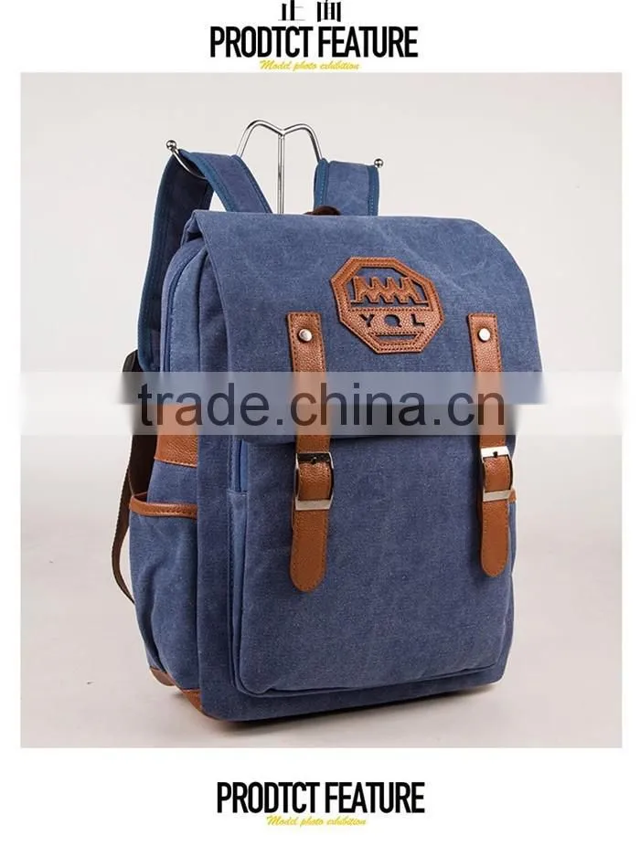 Men hasp big capacity teenage school bags boy canvas travel backpack bag